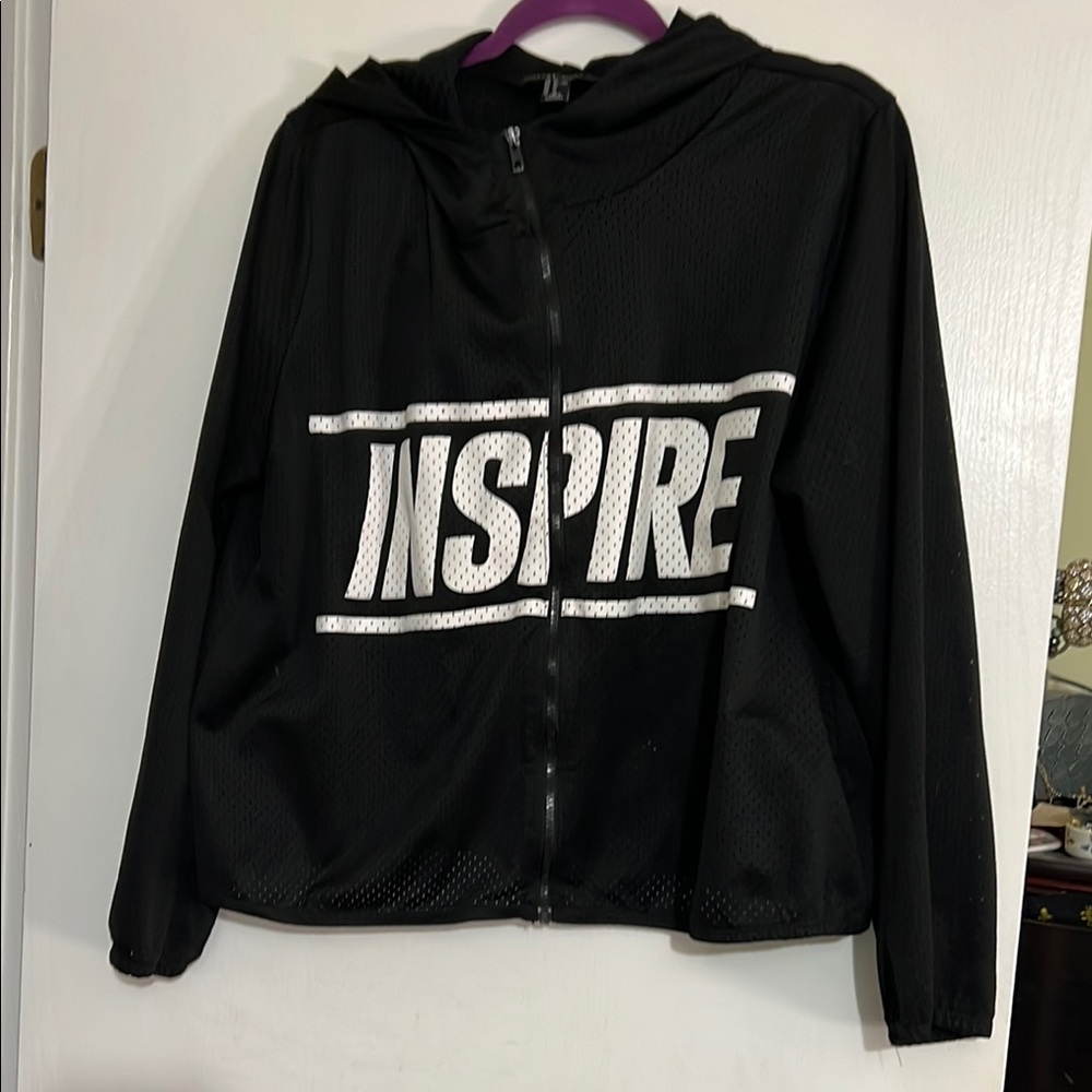 Forever 21 Black Mesh Zip-Up Jacket
